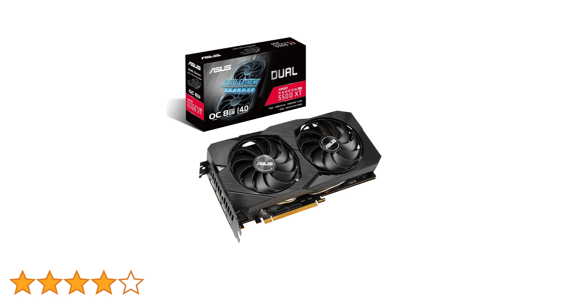 グラフィックボード・グラボ・ビデオカード ASUS Radeon RX 5500 XT 8GB OC ASUS Dual AMD Radeon RX5500 XT 8GB EVO OC Edition Gaming